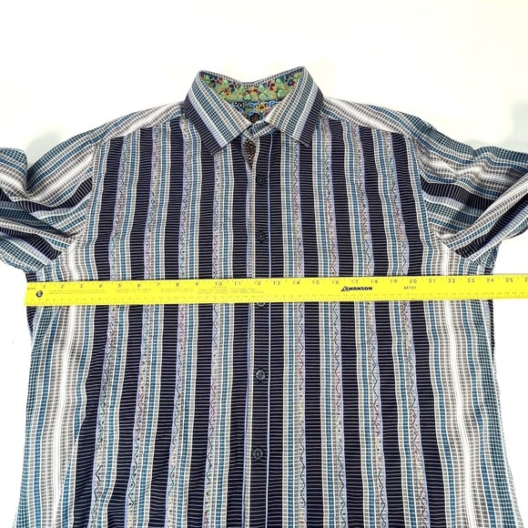 Robert Graham Long Sleeve Knowledge Wisdom Truth Mens L Flip Cuff StripeRainbows - Picture 12 of 16